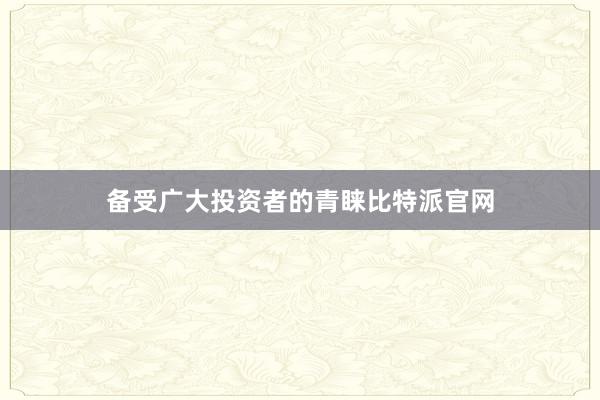 备受广大投资者的青睐比特派官网