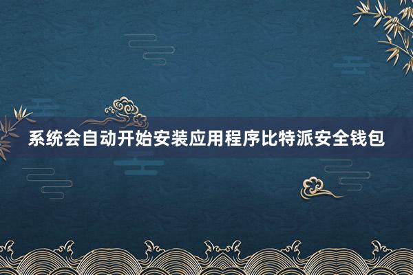 系统会自动开始安装应用程序比特派安全钱包