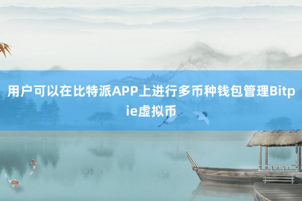 用户可以在比特派APP上进行多币种钱包管理Bitpie虚拟币