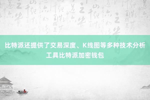 比特派还提供了交易深度、K线图等多种技术分析工具比特派加密钱包