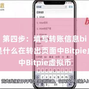 第四步：填写转账信息bitpie是什么在转出页面中Bitpie虚拟币