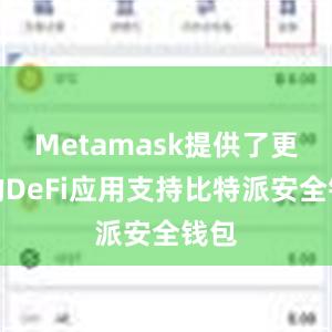 Metamask提供了更多的DeFi应用支持比特派安全钱包